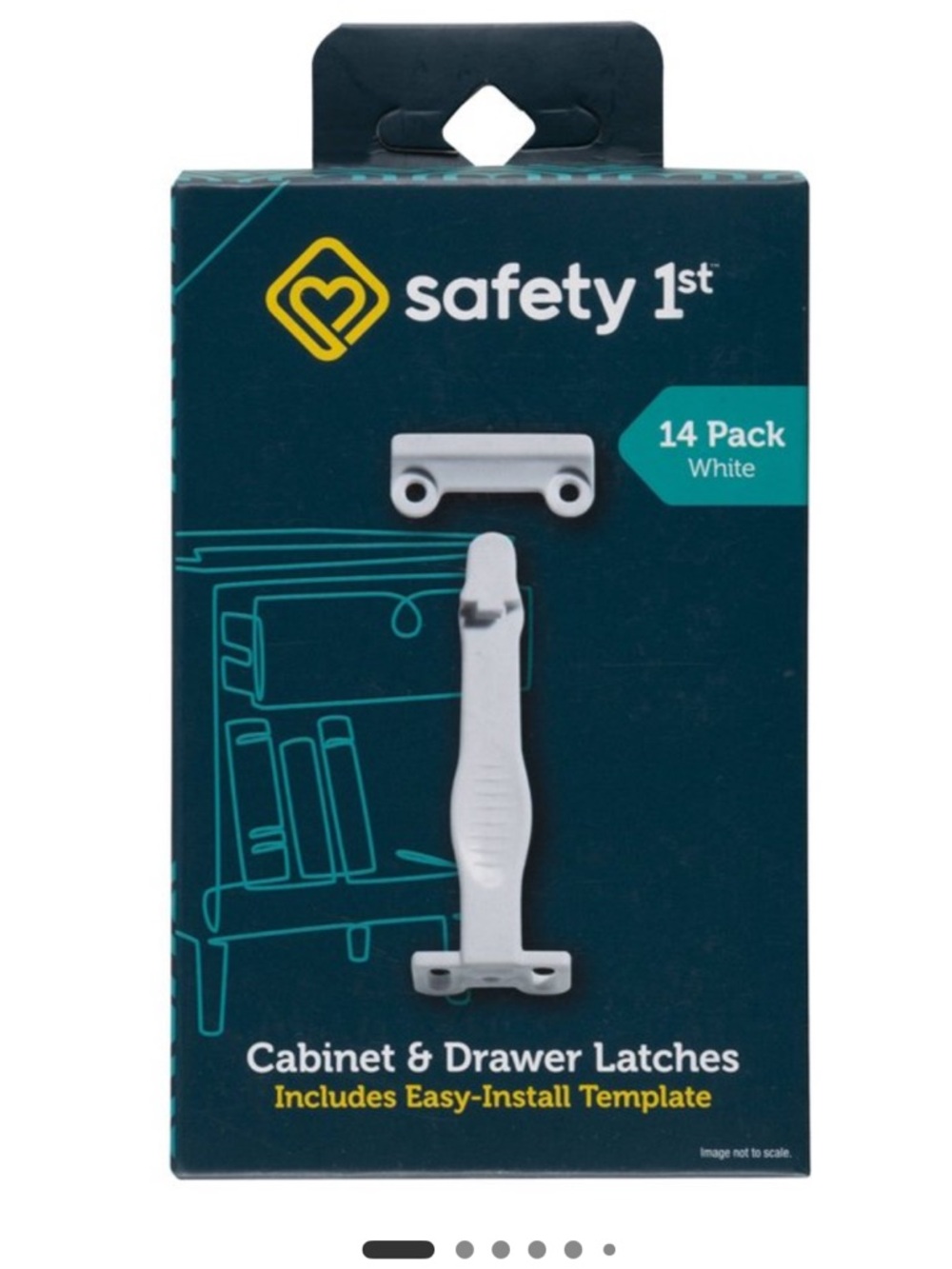 Safety 1st White Cabinet & Drawer Latches, Two 14-Packs - Child Safety Strap